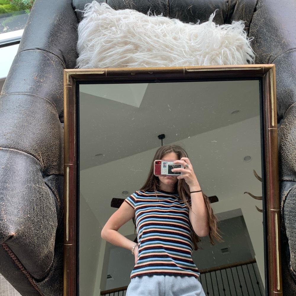 madewell striped shirt kinda fuzzy size xs-sm